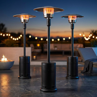 (3 Pack)  48,000 BTU Freestanding Metal Propane Patio Heater, Black — Studio Shot