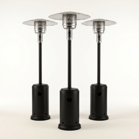 (3 Pack)  48,000 BTU Freestanding Metal Propane Patio Heater, Black — Studio Shot