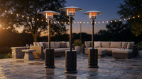 (3 Pack)  48,000 BTU Freestanding Metal Propane Patio Heater, Black — Lifestyle
