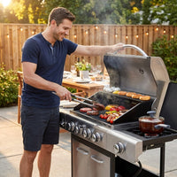 4 Burner Propane Gas Outdoor Grill with Side Burner Stainless Steel BBQ Grill — Lifestyle