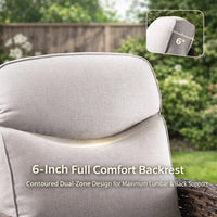 9-Piece Outdoor Patio Furniture Set with Fire Pit Table,Swivel Chairs and 6" Thick Cushions,Sectional Sofa and Ottomans,Patio Conversation Set for Porch Deck Garden Backyard
