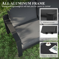Aluminum Patio Furniture Set, 7 Piece Metal Outdoor Set, Patio Furniture Set with Waterproof Covers for Backyard Garden（Grey）